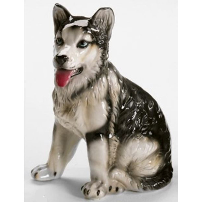 STATUA CANE SIBERIAN HUSKY IN CERAMICA CM. 42 -ANIMALI-
